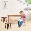 BEE&OAK Wooden Step Stool for Adults Kids, Solid Rubberwood Small