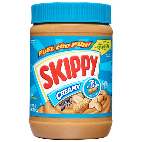 SKIPPY Peanut Butter, Creamy, 28 Ounce (Pack of 12)