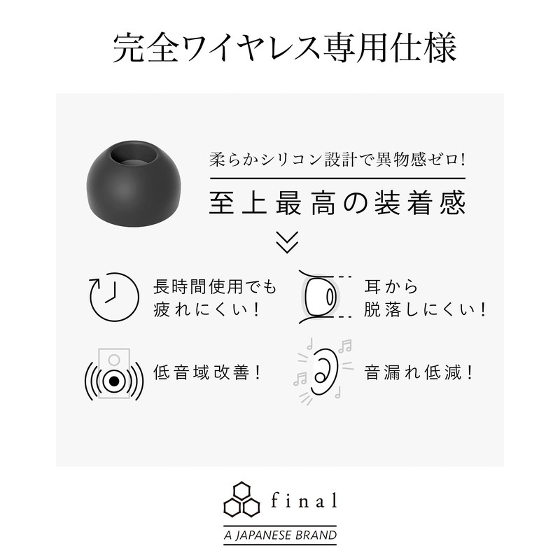 Final TWS Earbud Earpiece (TYPE E Fully Wireless Specialized Specification)