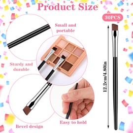 Mabor 30 Pcs Brow Brush Eyebrow Brush Set - Angled Eyebrow Brushes for Precise Makeup Application, Disposable Eye Makeup Tools for Women and Girls