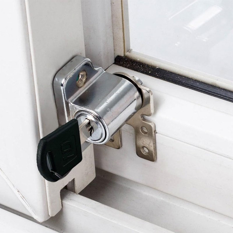 Window Locks with Key, Aluminum Alloy Window Door Frame Security