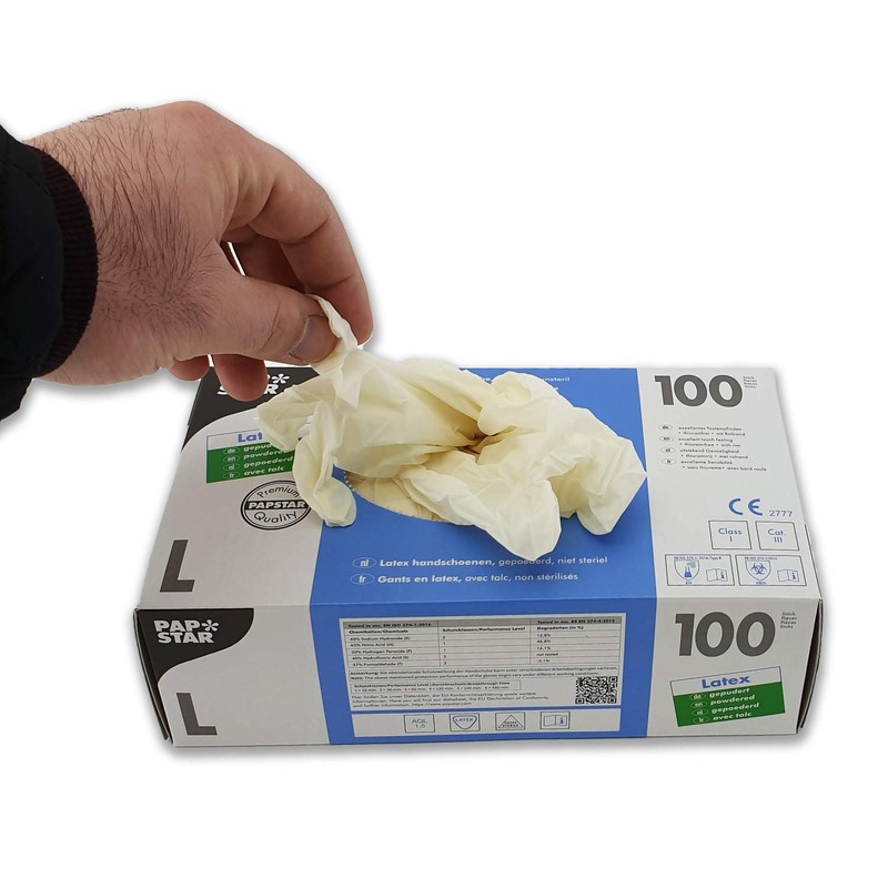 Papstar Latex Gloves, White l