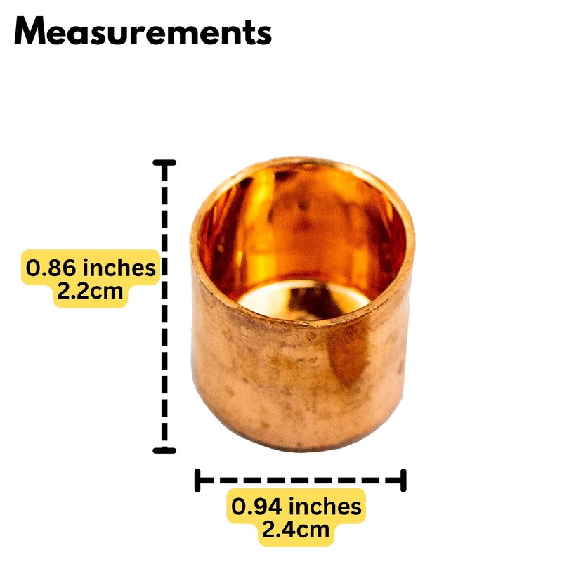 Harrier Hardware Copper Pipe Fitting Caps - 10-Pack, 3/4-inch Diameter