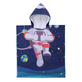 KAKU NANU Kids Poncho Hooded Towels 6-14 Years Old,Exquisite Pattern Beach Swimming Bath Towels with Hood for Boys Girls Children