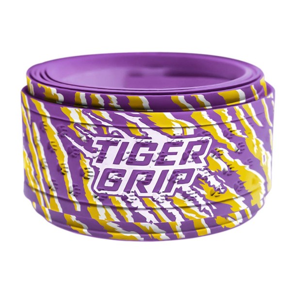 Tiger Grip Bat Wrap/Bat Tape for Baseball and Softball - 1.1mm - Tiger Bait(Purple,Amber,White)