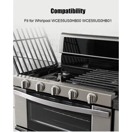W11418244 Range Knob Compatible with Whirlpool WCE55US0HB00 WCE77US0HS01 WCE77US6HB00, Gas Stove Surface Burner Control Knob Replace W11130627 W11222054, Silver, 4 Pcs