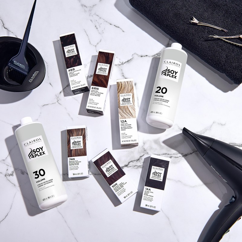 Clairol Professional Crème Permanente, 4VVR Light Intense Violet Red, 2