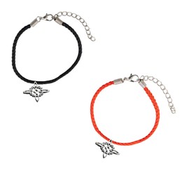 Sets de Joyería, 2 piezas de rojo clásico Y negro,Dije Nudo de Bruja Juego Curado Pulsera Borlas+Nudo de Bruja, pulsera nudo de bruja,Regalo, Collar Mujer,Parejas, amistades