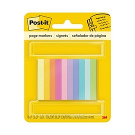 Post-it Marcadores de Página Adhesivos Mini, 1.3 cm x 4.4 cm, Colores Ultra Variados, 10 pads, 50 marcadores por pad