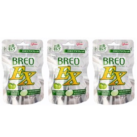 Glico Breo EX 2.3 oz (66 g) x 3 Packs, Oral Care Tablet, Dental Exclusive (Green Apple)