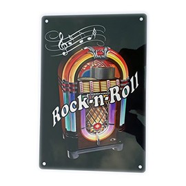Rock and Roll Juke Box printed metal sign wall art home decoration music 1950's fun humor joke