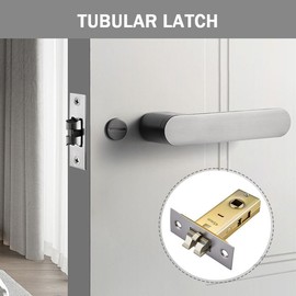 35mm Mute Tubular Mortice Latch with Stainless Steel Faceplate for Internal Doors, Fits Lever Handles