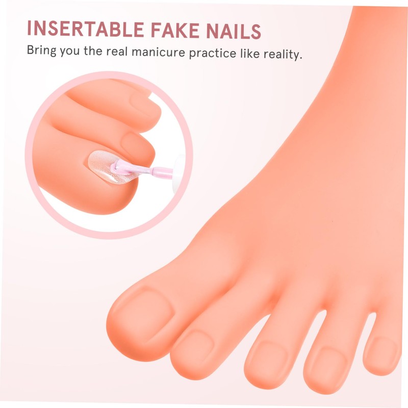 Healeved Nail Art Practice Foot Model Manicure Training Aid Short