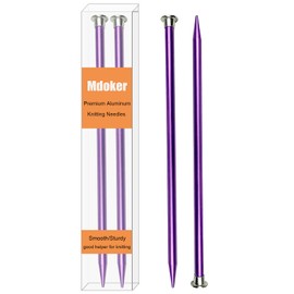 Mdoker 13.8 Inch Aluminum Knitting Needles,Colored Straight Single Pointed Metal Sweater Knitting Needle for DIY Knitting Projects,Size US 11(8mm)