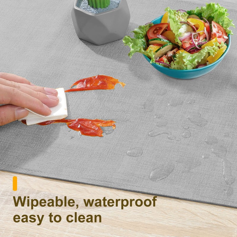 Rinpon Waterproof Wipeable Table Runner, Thick Farmhouse Table Runner, Dresser