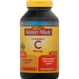 Nature Made Chewable Vitamin C 500 mg, Dietary Supplement for Immune Support, 150 Tablets, 150 Day Supply (Pack of 2)