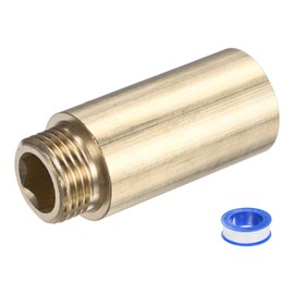M METERXITY 1-Set Shower Head Extension Arm, Brass G1/2 Male to Female Extension Pipe Fitting Adapter with PTFE Thread Seal Tape for Shower/Faucet, Pipe Plumbing Coupler 2.36"/60mm 2pcs