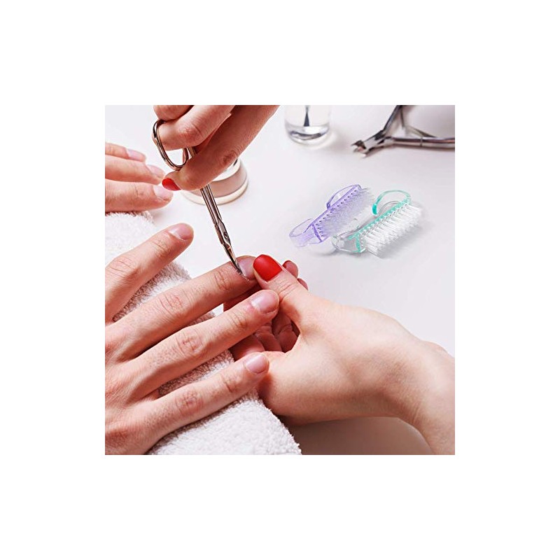 Belicia 4 Pieces Handle Nail Brush Nail Hand Scrubbing Cleaning