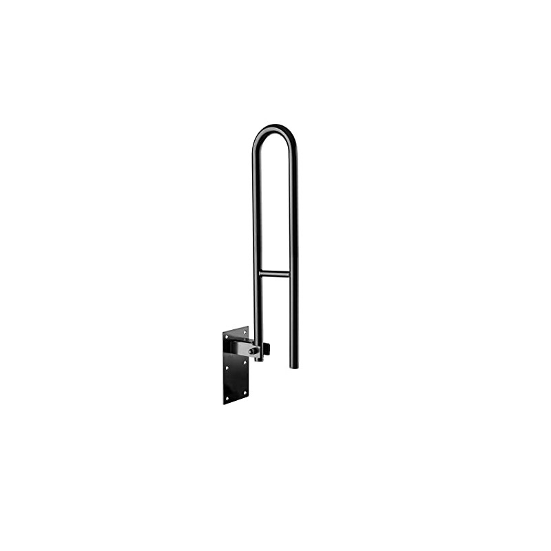 Black Folding Hinged Bathroom Safety Steel Grab Bar/Rail, Drop Down
