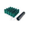 20 Green Spline Drive Small Diameter Acorn 12x1.5 Green Lug