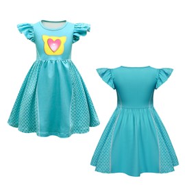 SHELOVESIT Girls Superhero Cosplay Costume Kitties Dress Movie Character Cat Dress Up Outfits - 120cm/5T-6T - Blue