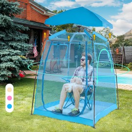 All Weather Proof Pod Sports Tent,Outdoor Weather Tent Sports Pod Instant Tent Shelter with Sealed Floor,MultiPod Screen Tent with Carry Bag,Bubble Tent for Sport Event,Camping,Fishing-51"x51"x62"Blue