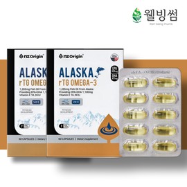 Alaska Omega 3 1100 Pure Altige Care Max 4th generation complex omega 3 60 capsules, 2 pcs / 알래스카 오메가3 1100 퓨어 알티지 케어 맥스 4세대 복합 오메가3 60캡슐, 2개