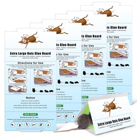 Qualirey 4 Pack Sticky Mouse Traps 8 x 14 Large Sticky Rat & Mouse Glue Boards for Inside Outside, Pre Scented Non Toxic Adhesive Traps with Enhanced Stickiness for Rat Mice Snake, Pet Safe