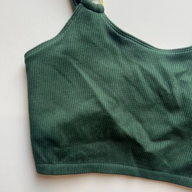 Aerie NWT Aerie Seamless Ring Longline Bralette Ribbed Bra Green Size Small S NEW