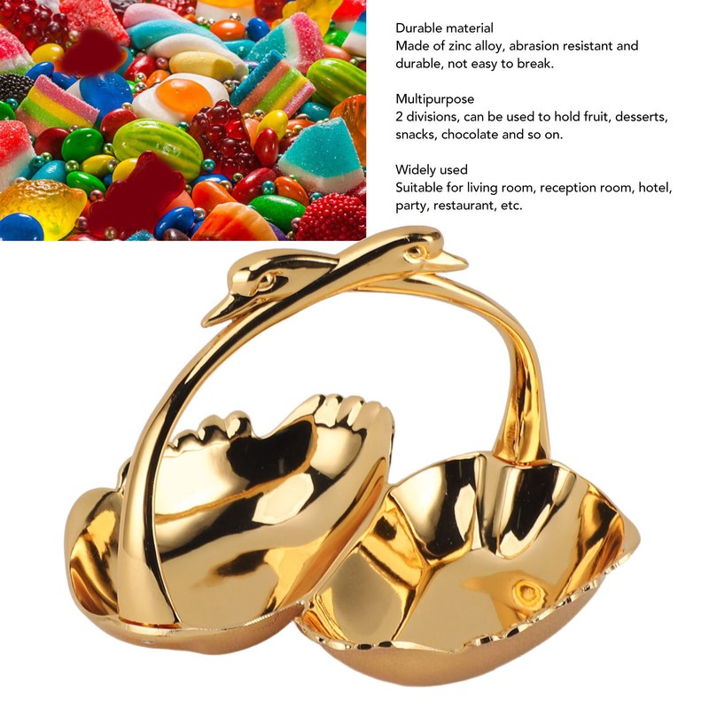 Double Fruit Plate Zinc Alloy Dual Fruit Tray Decorative Fruit