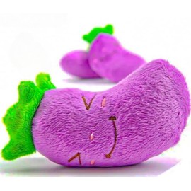 Dog Toy Purple Stuffed Animals Chew Toy Plush Squeaky Dog Toy, for Clean Teeth Simulation Eggplant Cartoon Voice Plush Toy-Small, Medium, Large Dogs