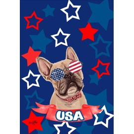 French Bulldog Cream - Best of Breed HHS Patriotic House Flag