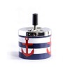 Spinning Ashtray with Lid Push Down Stainless Steel Ash Tray
