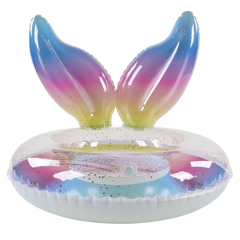 Swimming Ring Sparkling Sequins Rainbow Gradient Wings Swimming Ring Summer