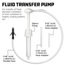 Powerbuilt Fluid Oil Pump for Quart, Half Gallon and Gallon Containers, 3rd Hand Adapter, 8cc Per Pump Stroke, Transfer Transmission Fluid, Gear Oil, Differential Fluid (28mm) - 648959