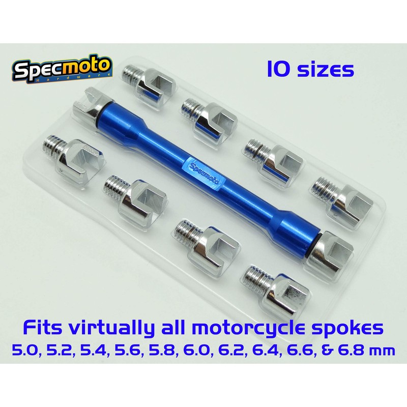 Specmoto Brand Spoke Spanner Wrench 10pc Tool fits Japanese and