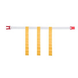 Champion Sports Adjustable Magnetic Flag Football Belts: Flag Football Belt Set - Adjustable Flag Football Belts with Magnet Buckles - White Belt with 3 Yellow Flags and Buckle - Medium Size, 12 Pack