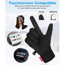 Benirap Winter Thin Thermal Gloves, Lightweight Anti-Slip Touch Screen Gloves, Running Hiking Climbing Cycling Gloves for Men Women Ladies, Liner Gloves for Driving Riding Skiing