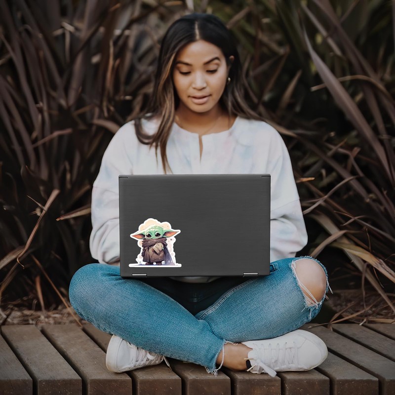 SW Cute Standing Grogu Sticker Decal Notebook Car Laptop 5.5"x5.5"
