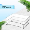 DoubleFill 2 Pcs Stackable Letter Tray Rectangular Plastic Desk Organizer