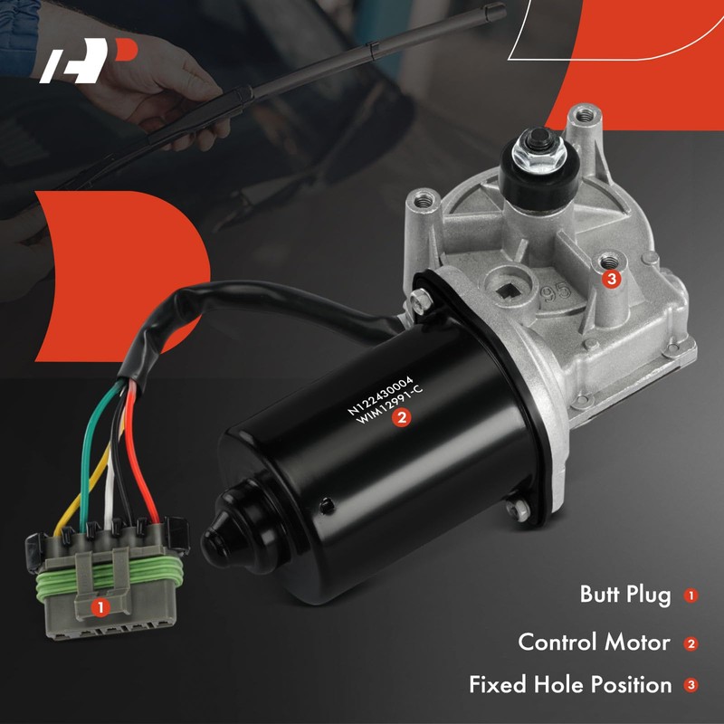 A-Premium Front Windshield Wiper Motor Compatible with Freightliner Cascadia 2008-2017,