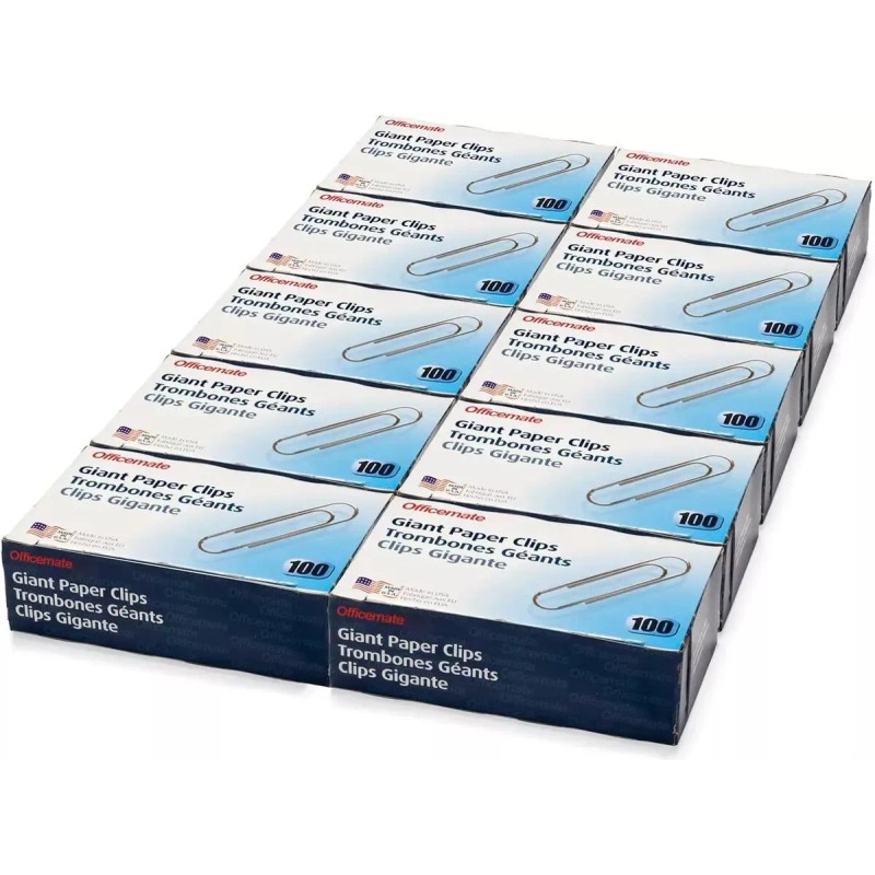 OFFICEMATE 99911 Paper Clips,No. 1,Silver,Steel