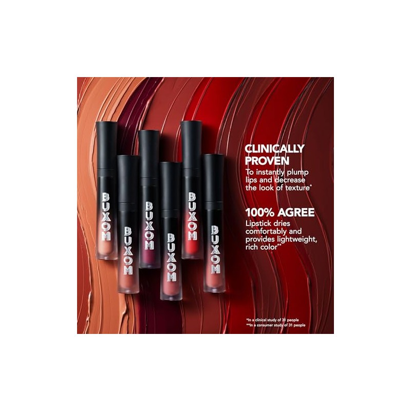 Buxom Labial Líquido Voluminizador Mate, Color Voluminizador Con Vitamina E,