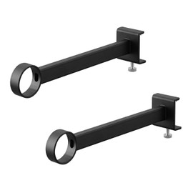 Yamazaki 1587 Kamoi Indoor Clothesline Pole Holder, Depth Wide, Black, Width 1.6 x Depth 9.3 x Height 2.5 - 2.6 inches (4 x 23.7 x 5 - 6.5 cm) (One Piece, Includes Adjustment Screws), Tower Indoor