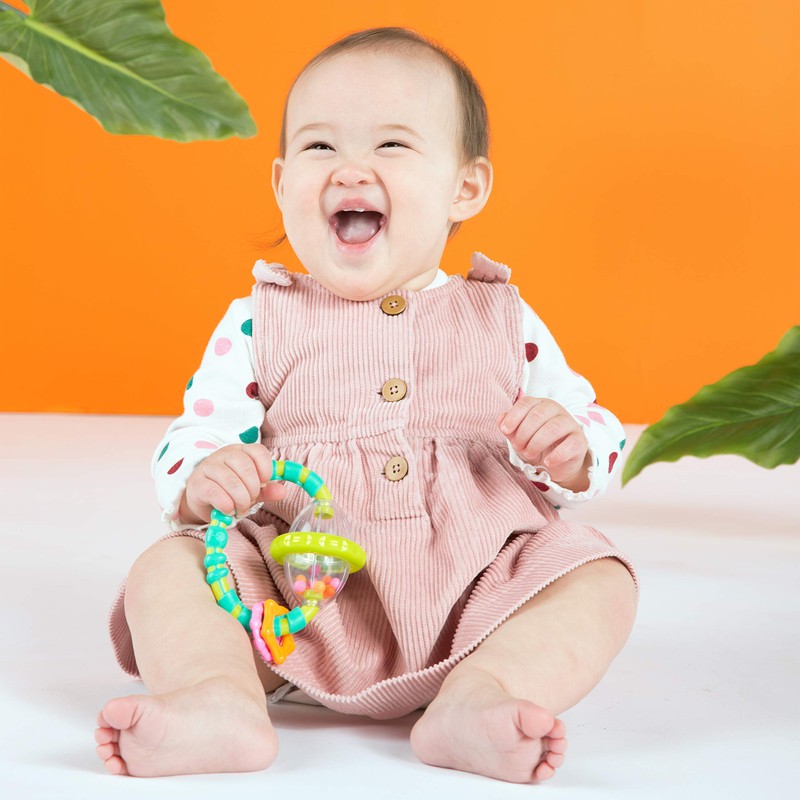 Bright Starts Grab & Spin Baby Rattle & BPA-Free Teether