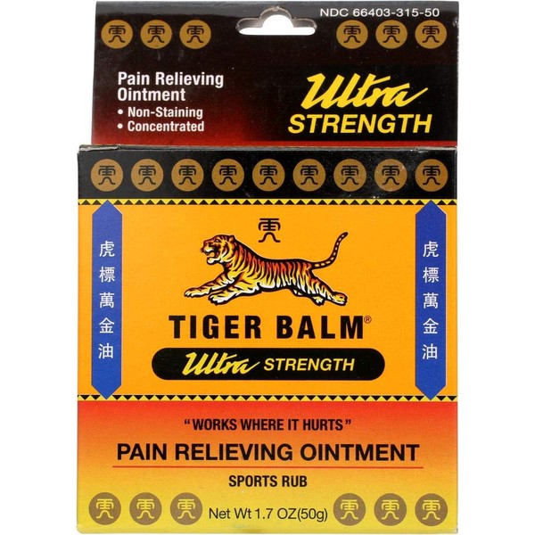 Tiger Balm Sport Rub Pain Relieving Ointment, Ultra Strength 1.70 oz