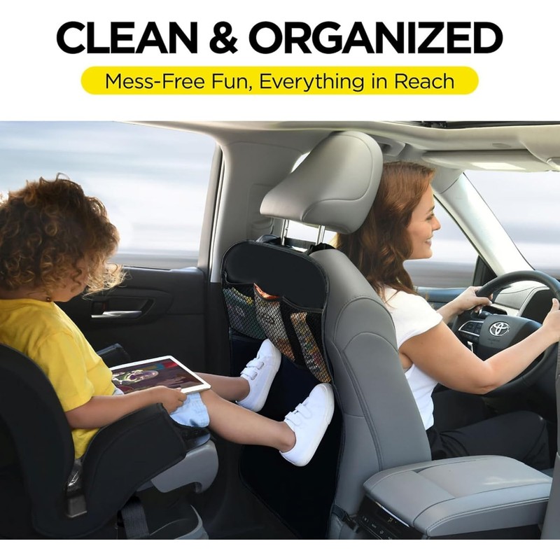 Car Seat Back Protectors with 3 Mesh Pockets 2-Pack |
