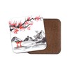 1 x Japanese Scene Coaster - Cherry Blossom Mountains Winter