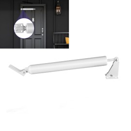 Dluno 1 Set White Screen Door Closers, Storm Door Closer Heavy Duty Screen Door Shock Adjustable Cushion Speed Screen Door Pneumatic Closer, Screen Security Doors Storm Door Shocks Smooth Door Closer