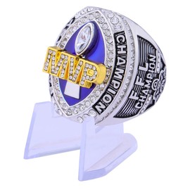 guancrown Fantasy Football Ring 2025 Award Prize Trophy Sports Winner MVP Championship Ring (ring and stand, size 10)